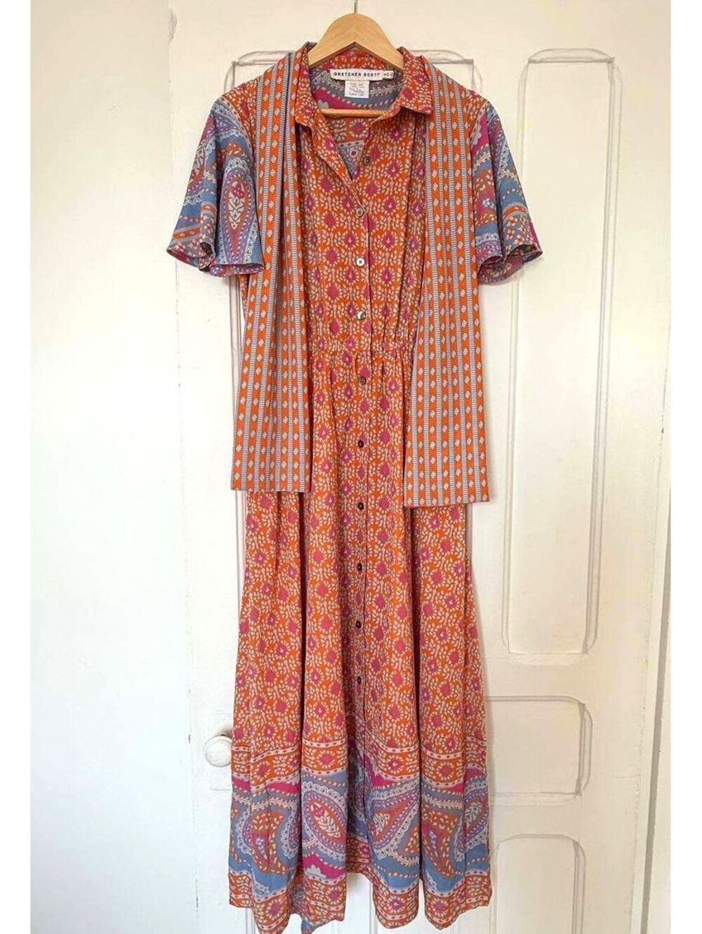 Gretchen Scott Boho Paisley Colorful Maxi Dress, Size S